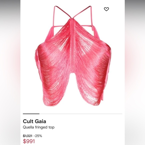 Cult Gaia Quella Fringed top in pink - Picture 3 of 14
